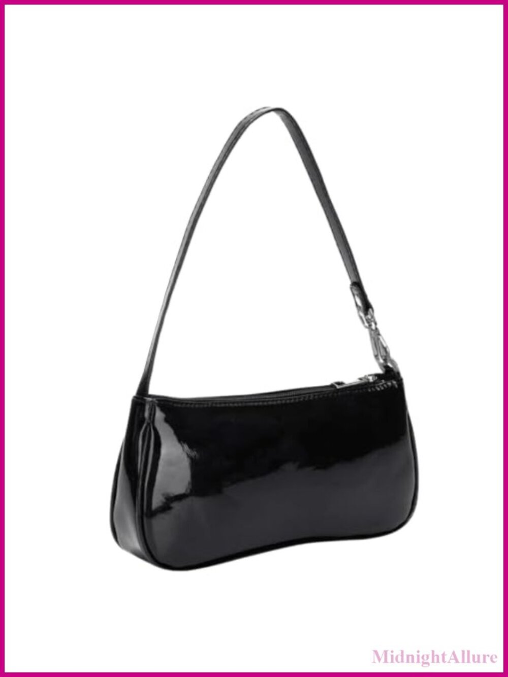 Patent PU Leather Shoulder Bag Glossy Y2K Underarm Purse